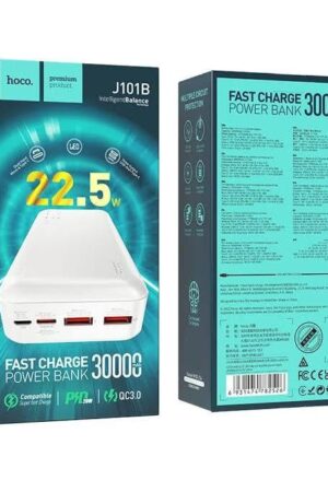 Hoco POWERBANK FAST CHARGE portable J101B 30000 MAH WHITE